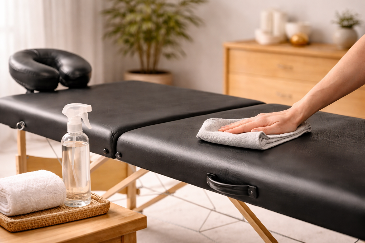 Entretien et hygiène d’une table de massage pliante : routine pro en 10 minutes
