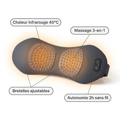 Coussin Lombaire Chauffant & Massant 3-en-1 — Atelier Massage