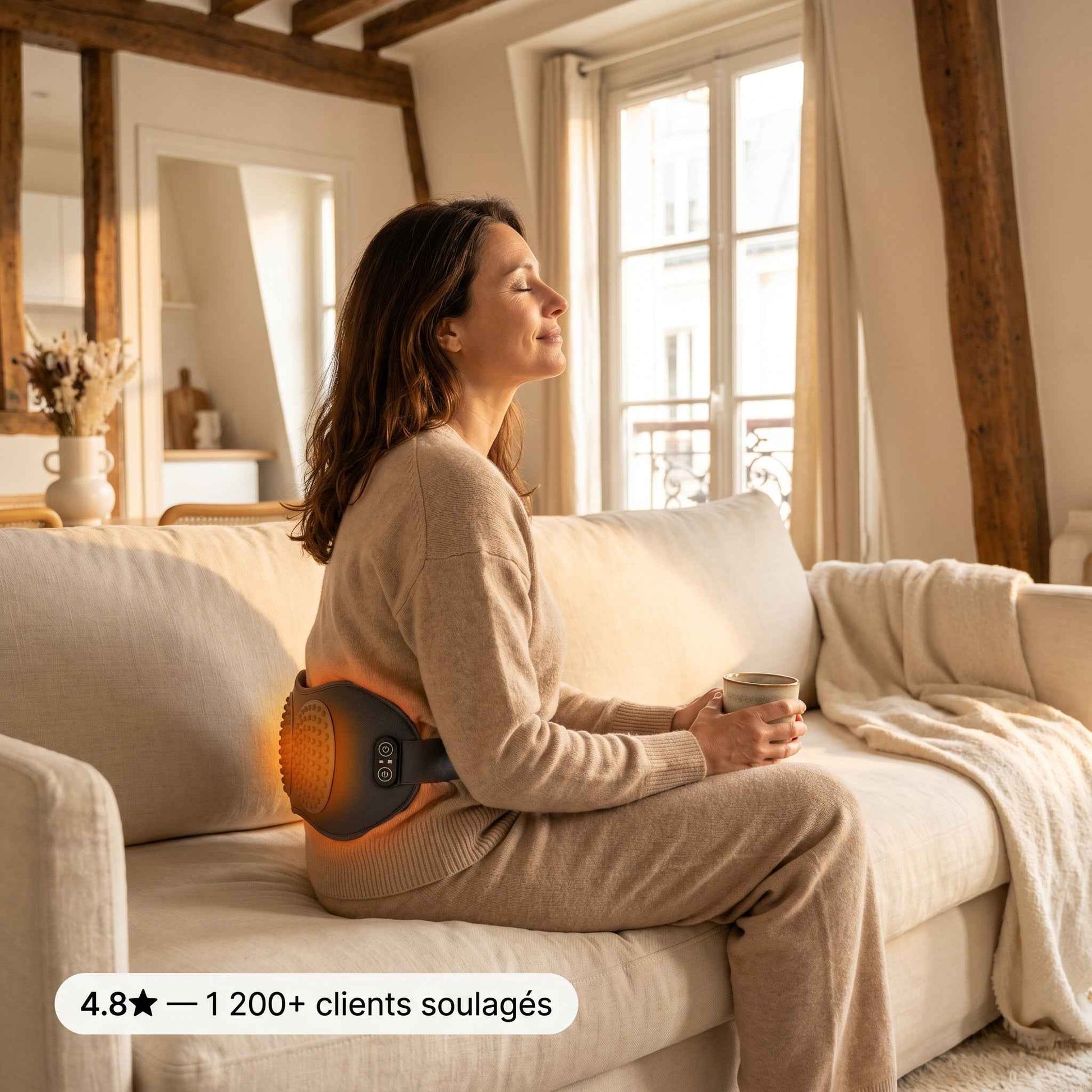 Coussin Lombaire Chauffant & Massant 3-en-1 — Atelier Massage