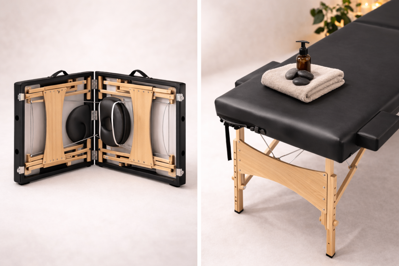 Table de Massage pliante Naori – 70 cm – Noir - Atelier Massage