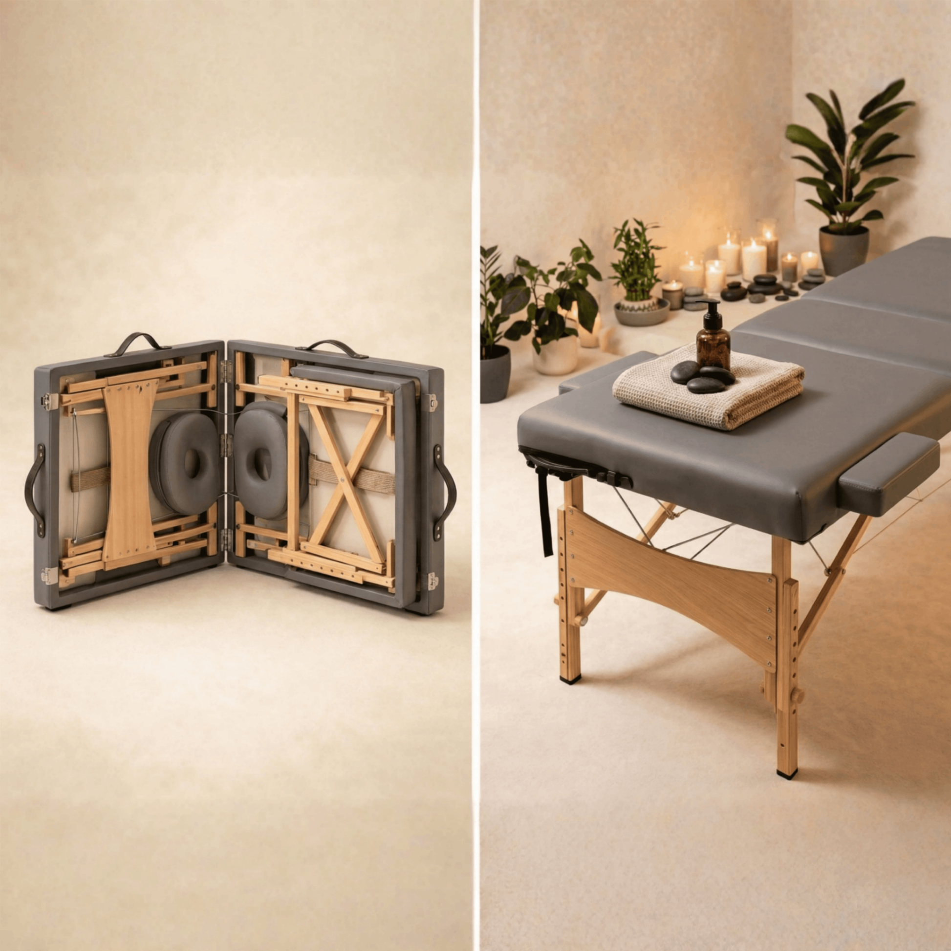 Table de Massage pliante Orion - 68cm – Anthracite - Atelier Massage